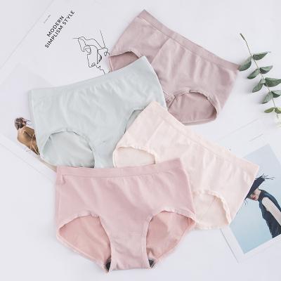 China Wholesale Pastel Silver Box Underwear Antibacterial Women's Mid Waist Panties Plain Briefs for sale