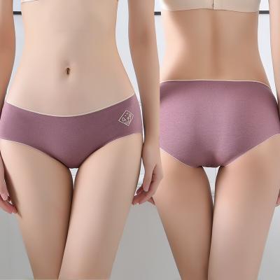 China Women Antibacterial Double Colors Pastel Wholesale Underwear Pure Cotton Panties Briefs for sale