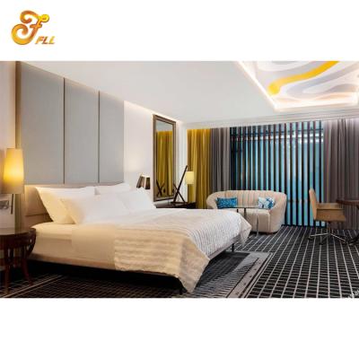 China Fulilai Custom Hotel Bedroom Furniture Solid Wood High Quality Luxury Modern Hotel Room For Economic Hotel for sale