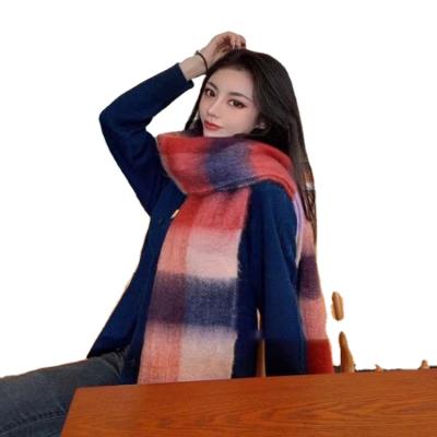 China OEM fashion women long stole knitting cashmere soft feeling color soft acrylic simple pattern for ladies stripes woven scarf for sale