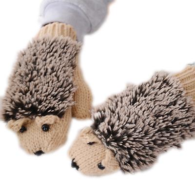 China adult ladies soft and lovely warm handfeel fur animal mitten for winter season one size for sale