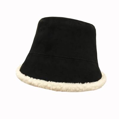 China Best Selling COMMON Plush Suede Hat Girls Elegant Fisherman Autumn Winter Bob Soft Warm Women Faux Lambswool Bucket Hat For Winter for sale