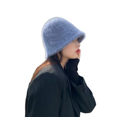 China COMMON adult ladies blend angora yarn with and soft warm handfeel knitted fisherman hat for winter season for sale