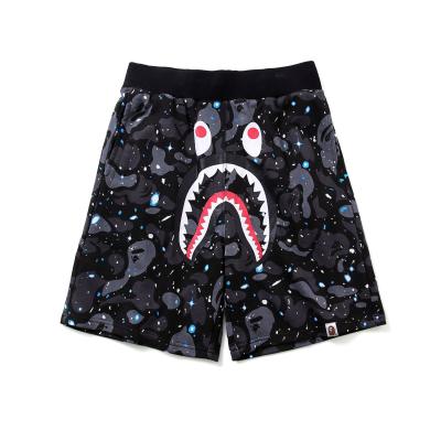 China Anti-wrinkle Summer Starry Night Blacklight Cotton Men's High Quality Men's Slacks Shark Print Beach Shorts for sale