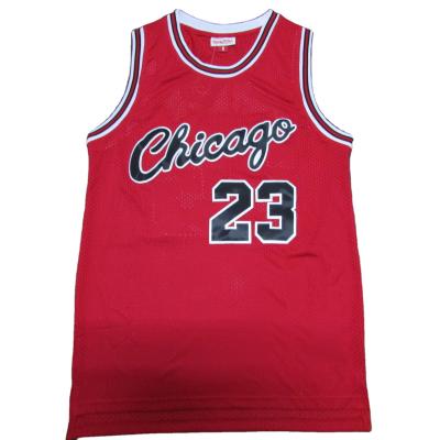 China Black Mesh Breathed Jerseys High Quality Basketball Tank Tops from no. 23 Bull s Retro Antibacterial Embroidered Mens Basketball Tank Tops for sale