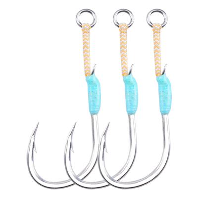 China High Carbon Stel New Generation Durable Luminous Fishing Assist Single Fishing Hooks Feather Hooks Jig Fishing Hook for sale