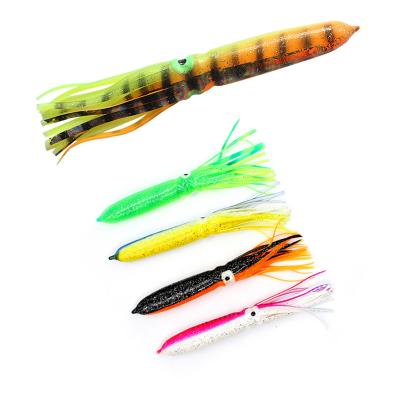 China Vivid Fish Swimming Action new arrival 7inch/18cm 15g Soft Fishing Lure Rubber Squid Skirts Octopus Lure Trolling lure for Saltwater for sale