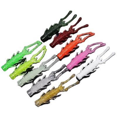 China Life-like Wholesale T Bait Soft Fishing Lure 65mm1.5g Shrimp Soft Bait Shrimp Sea Bass Lure Prawn Cheap TPR Material Lure for sale