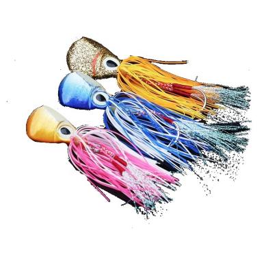 China PVC + Lead Hot sale 64g84g102g Silicone Rubber Skirt Jigging Lure Head Baits Slow Swimming Soft Rubber Lures With Jighead Lure for sale