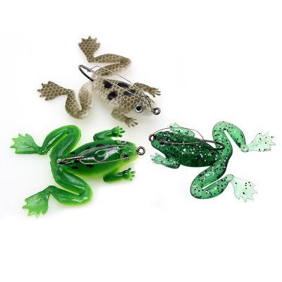 China Vivid Swimming Action Artificial Plastic Soft Fishing Bait Top Water Frog Lure Hollow Body Bass Fishing Frog Lure for sale