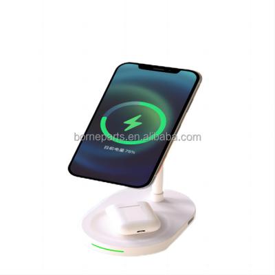 China Mobile Phone Magsafe 3 in 1 wireless charger with led light mobile phone wireless charger for sale