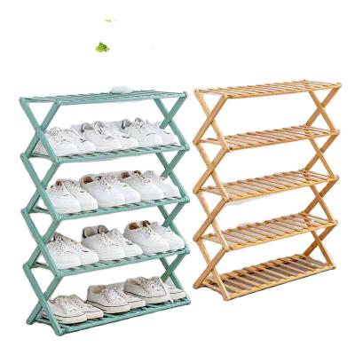 China Modern simple cheap modern design folding wooden shoe rack for living room for sale