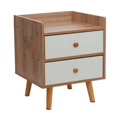 China Wooden Table Mini Small Apartment Bedroom Chest Nordic Simple Bedroom Storage Extendable 2 Drawer Bedside Cabinet Nightstands Modern for sale