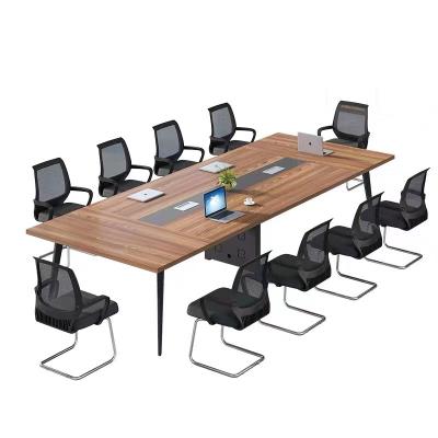 China Nordic Strip Long Conference Table And Single Chair Combination Table And Large Easy Modern Conference Room Office Furniture Customized for sale