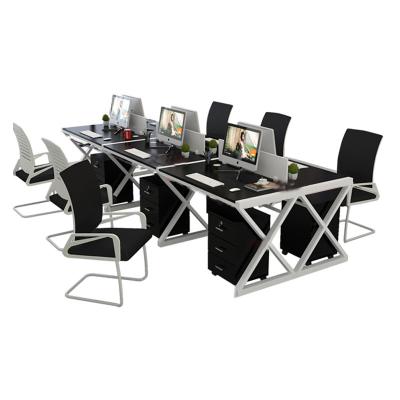 China Modern Simple Modern Chair And Screen Combination Four Staff And People Office Computer Desk Card Position for sale