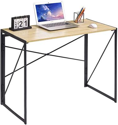 China Modern Simple Free Installation Home Office Computer Desk Folding Table Steel Wood Furniture for sale