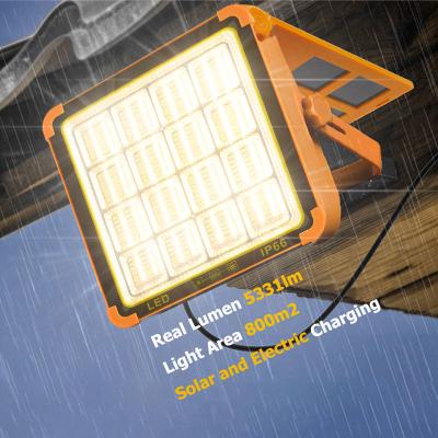 China Garden Best Quality Ip67 50 Watt Portable Emergency Light All In One Rechargeable Solar Panel Light Outdoor Flood Light for sale