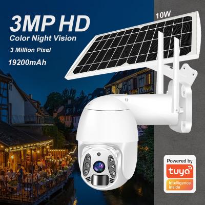 China Human Motion Tracking Outdoor 3mp Wifi 4g Ptz Dome Camera Solar Two Way Audio Night Vision Camera Solar Video Surveillance Tuya for sale