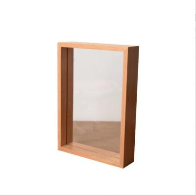 China Contemporary Amazon Selling Custom Wooden Double Sided Picture Frame Square Glass Photo Frame Wholesale for sale