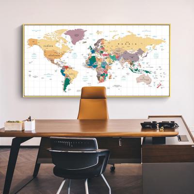 China Eco-friendly world map canvas painting modern wall paintings art shopify drop shipping wall art HD print painting on canvas for sale