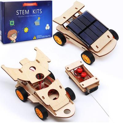 China Sweet Science Experiment Building DIY 3D Project Remote Control Puzzles Wooden Engine Set, PULTS To Assemble Toy Solar Power Model Car Kit for sale