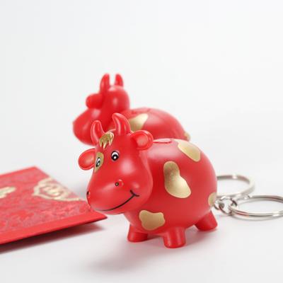 China New style sound making+led flashlight+key chain led cow keychain with voice Moo Moo | healthy cow llavero for sale