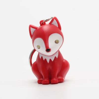 China Promotion New Arrival Fox Shape 3D Led Key Chain With Sound for sale