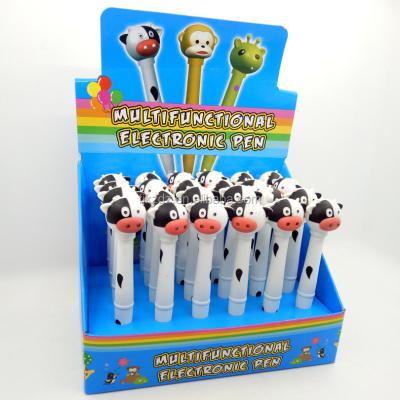 China Promotional Pen LED Cartoon Moo Moo ~Cow Shape Ballpoint Pen Light Up To Make Noise For Gifts for sale