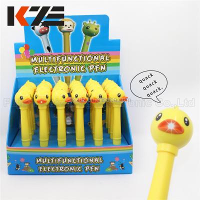 China Pen Muitifunctional Promotional Light up duck quacking pen with noise,promiotinal gifts tip shape pen for sale