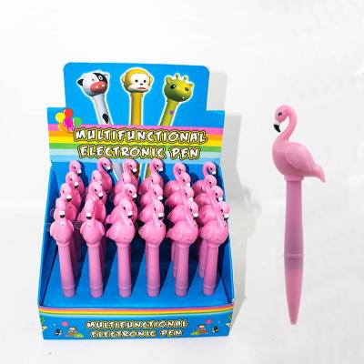 China Promotional Noise Pen Gift Pen With Custom Logo For Promotion And Souvenir Best Seller Flamingo LED Light Pen for sale