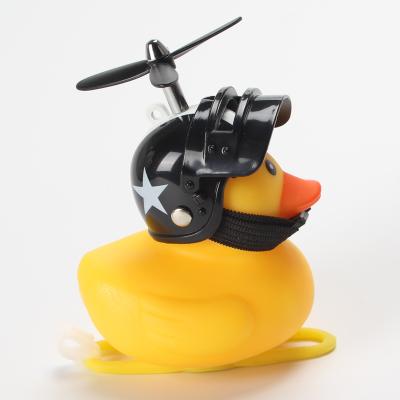 China Bike or Car Decoration Mini Rubber Duck with Helmet as Bike Decorations Bike Light, Bike Accessories for sale