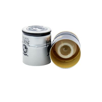 China 30*35mm pilfer proof roll on pilfer proof aluminum ropp cap screw lid with NRF for liquor bottle for sale