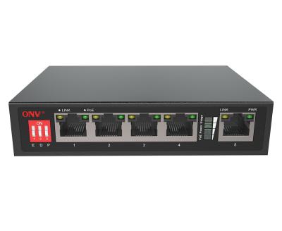 China CCTV Security ONV New Product 4+1 Port 10/100M POE Port AI PoE Watchdog Network Switch (ONV-POE31004PLD) à venda