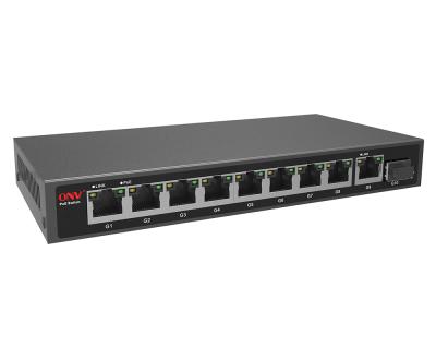 China 10 Port POE Security CCTV Gigabit PoE Switch Mini 8*GE POE+1*GE+1*GF For IP Camera for sale