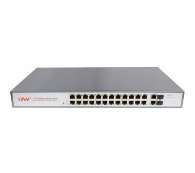 Chine LACP ONV brand 26 gigabit port uplink managed fast ethernet switch poe for cctv ip camera (ONV-POE31024PFM) à vendre