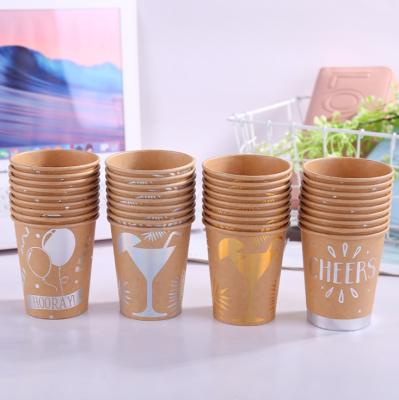 China Disposable Kraft Coffee Hot Stamping Disposable Paper Cup for sale