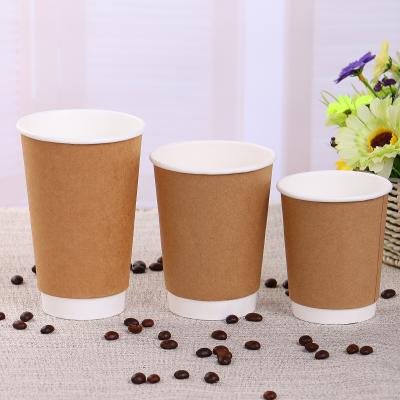 China Dongyang Haoyuan Factory DOUBLE WALL Different Styles Disposable Kraft Paper Cup for sale