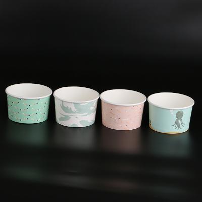 China Single Wall Double PE Coated Lid Wholesale Ice Cream Paper Cup, Ice Cream Cup for sale