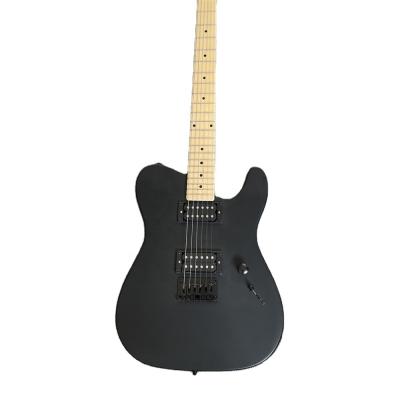 China Basswood Custom 6 High End String Electric Guitar, Matte Black Body, Keyhole Harp Knob, Passive Dew Pickup, Black Hardware, Black Guar for sale