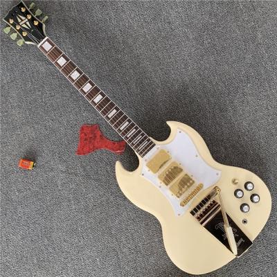 China Basswood Electric Guitar SG Guitar in Cream Color and OEM Color Acceptable for sale