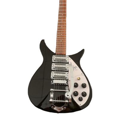 China Basswood high quality Ricken 325 electric guitar, black paint short size electric guitars guitarra for sale