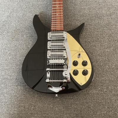 China High quality Basswood electric guitar, black body, rosewood fingerboard, tremolo, chrome alloy hardware, three pickups guitarra for sale