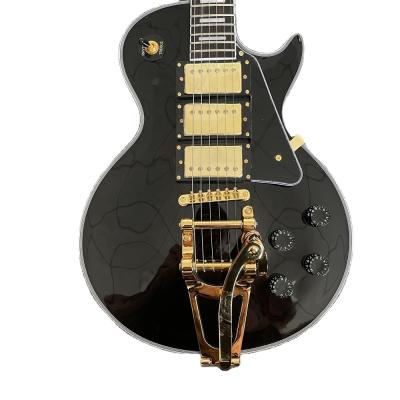 China Basswood Electric Guitar Body Rosewood Fingerboard Guitars Mahogany Gold Hardware Black Binding Yellow Custom Color for sale