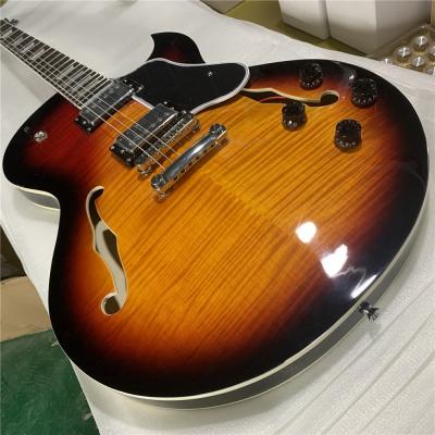 China Basswood Made In China Tremolo Cavity Body Jazz L5 Electric Guitar for sale