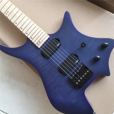 China High Quality Electric Guitar 6stings Electric Guitar Mahogany Headless Type Flame Maple Neck Canadian Top Electric Guitar for sale