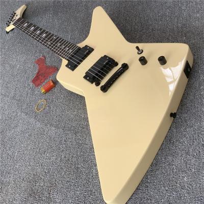 China Yellow Unusual Solid Body Shape Electric Guitar 6 Strings Particularly Stringed Instruments for sale