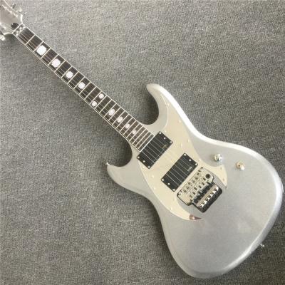 China Solid Body Musical Instrument White Floyd Rose Bridge Electric Guitar for sale