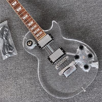 China Acrylic Acrylic Body Electric Guitar with White LED Lights for sale