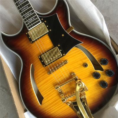 China All Player 6 Strings Electric Semi Hollow Guitar Body Guitar Tremolo System Gold Hardware for sale