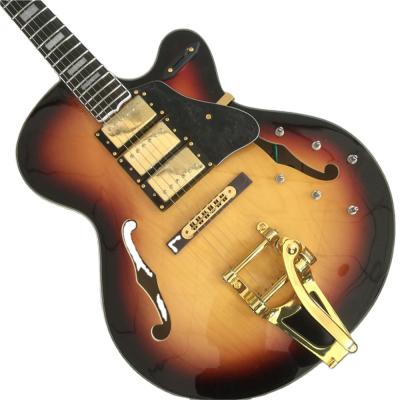 China Bigsby Jazz Electric Guitar Hollow Body Guitar Basswood Hollowbody Jazz Electric Guitar for sale